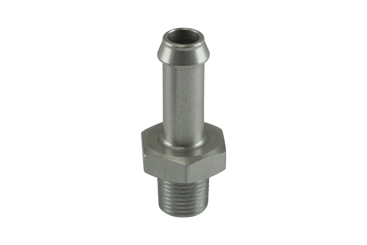 Turbosmart Fitting 8mm / 5/16in Hose End to 1/8 NPT Male Straight - Silver TS-NH-0308-CL