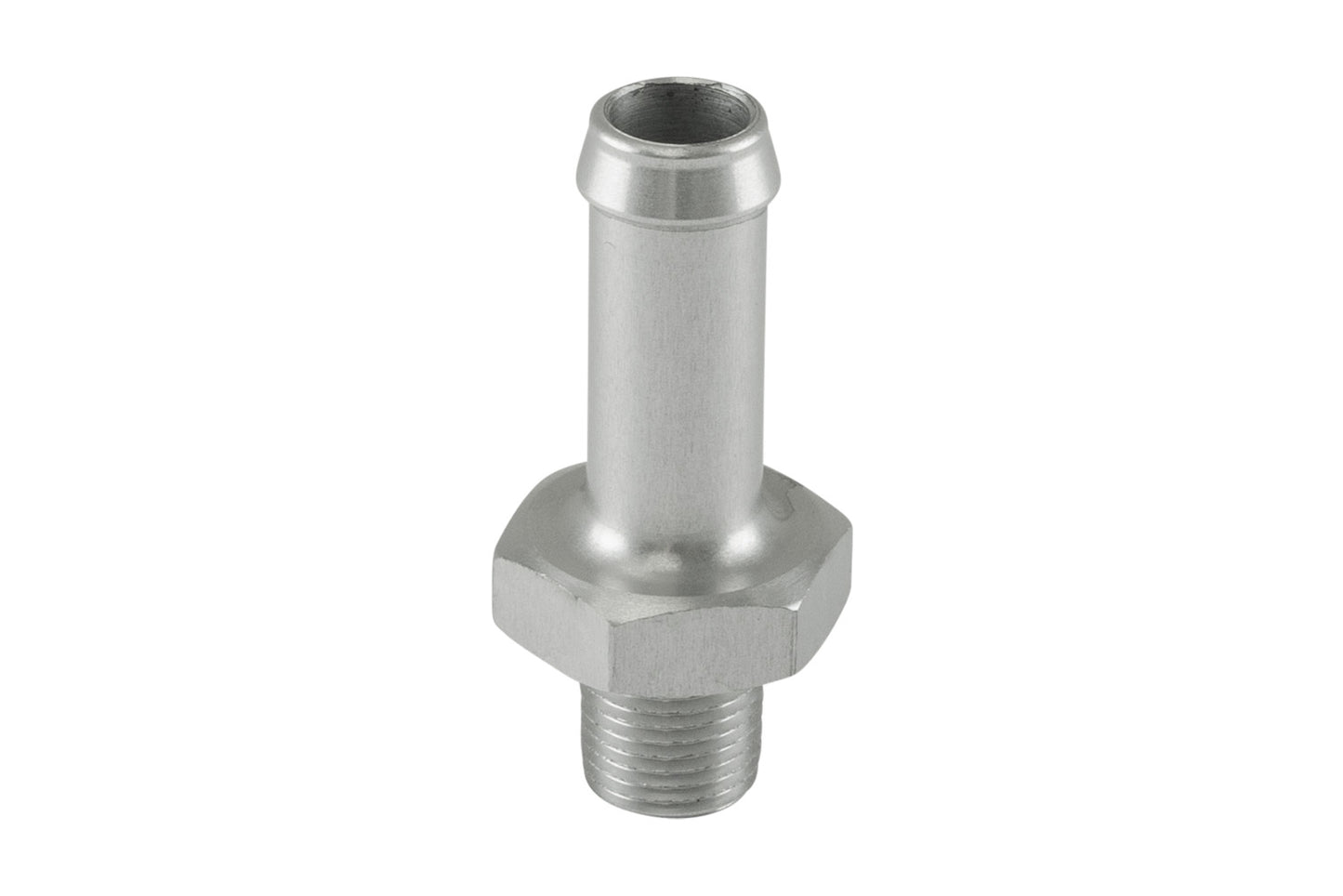 Turbosmart Fitting 10mm / 3/8in Hose End to -1/8 NPT Male Straight - Silver TS-NH-0310-CL
