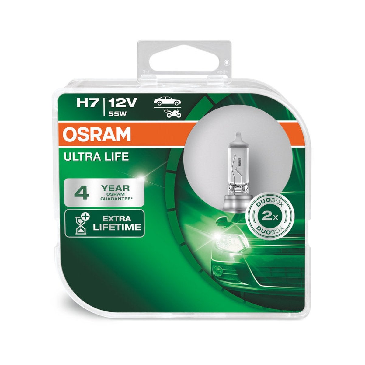 OSRAM H7 Globe 12V 55W Ultra Life 2 Box