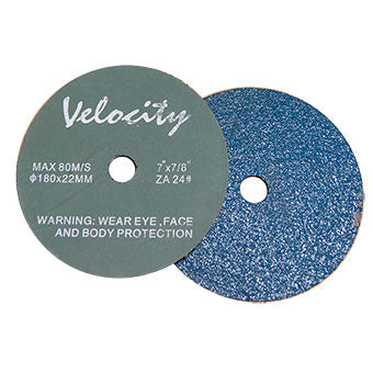 Velocity Sanding Disc Blue Fibre Back 24Grit VSFB724