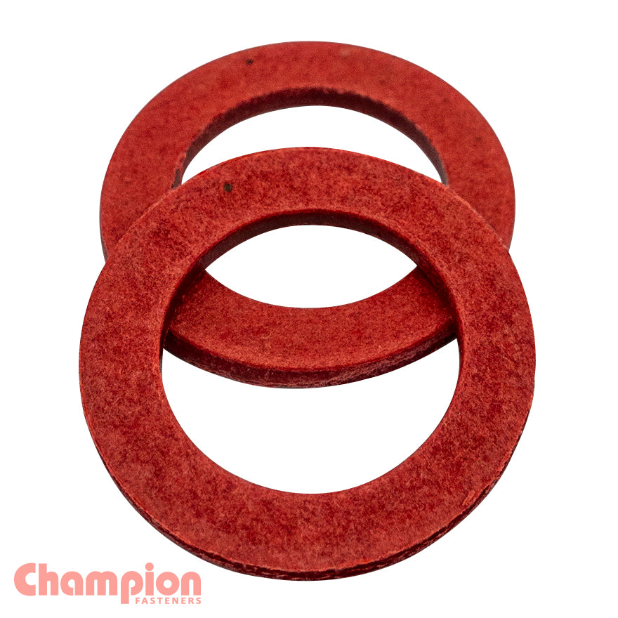 Champion Fasteners Washer Flat Fibre M18 X 27mm X 3/32In Red CFW18