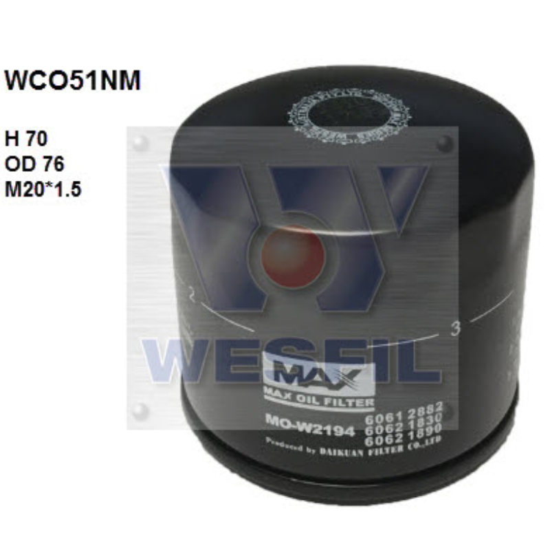 Wesfil Oil Filter WCO51NM