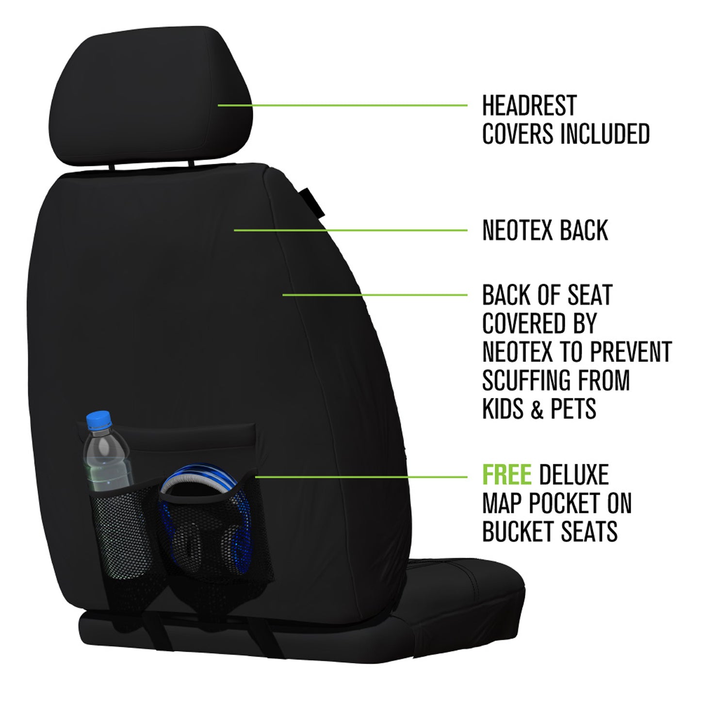 Sperling Weekender Jacquard Front Black Seat Covers Suits Outlander 2012-2017 RM1017WEB