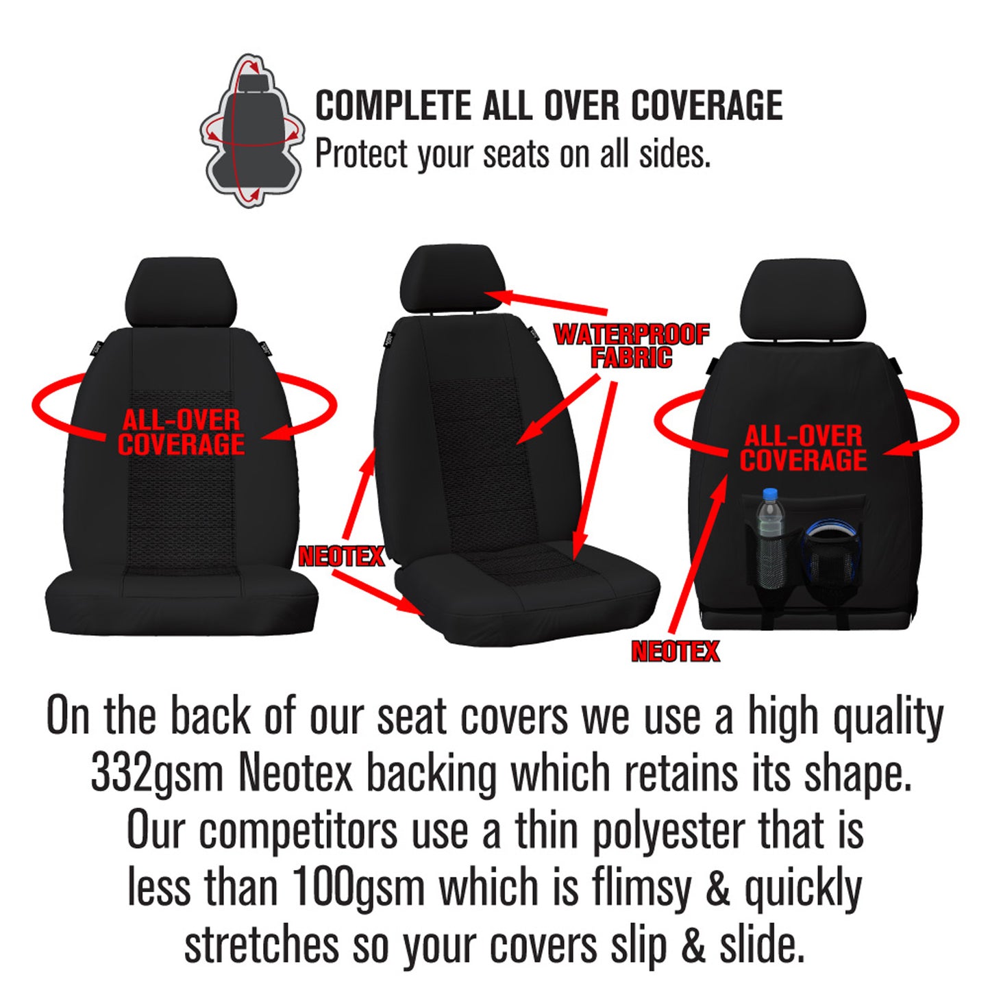 Sperling Weekender Jacquard Front Black Seat Covers Suits X-Trail 2014-2022 RM1008WEB
