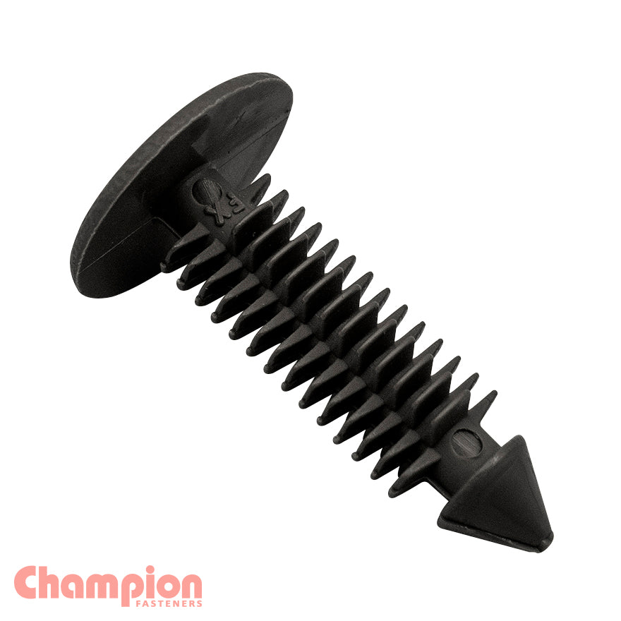 Champion Fasteners Xmas Tree Clip :Black Len:27mm Stem Dia: 6.8mm Hd:16mm CBP04