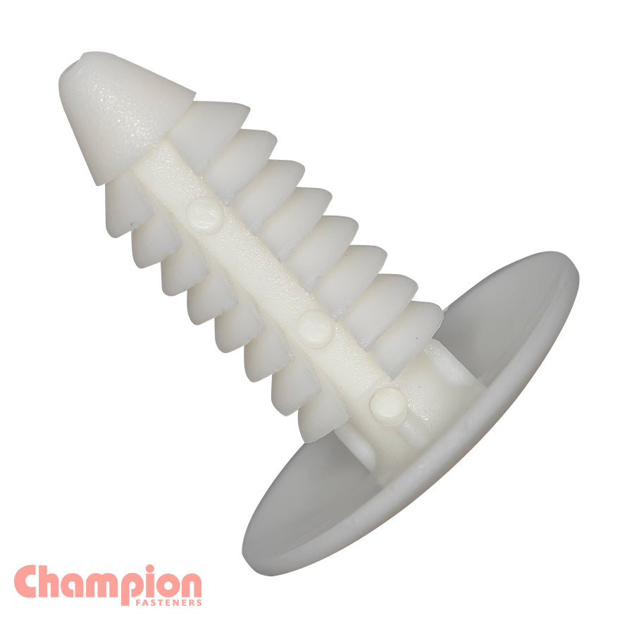 Champion Fasteners Xmas Tree Clip Grey Len:20mm Stem Dia: 8mm Hd:17.5mm CBP173