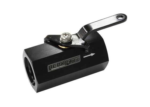 Aeroflow Shut Off Valve Female -10ORB Black