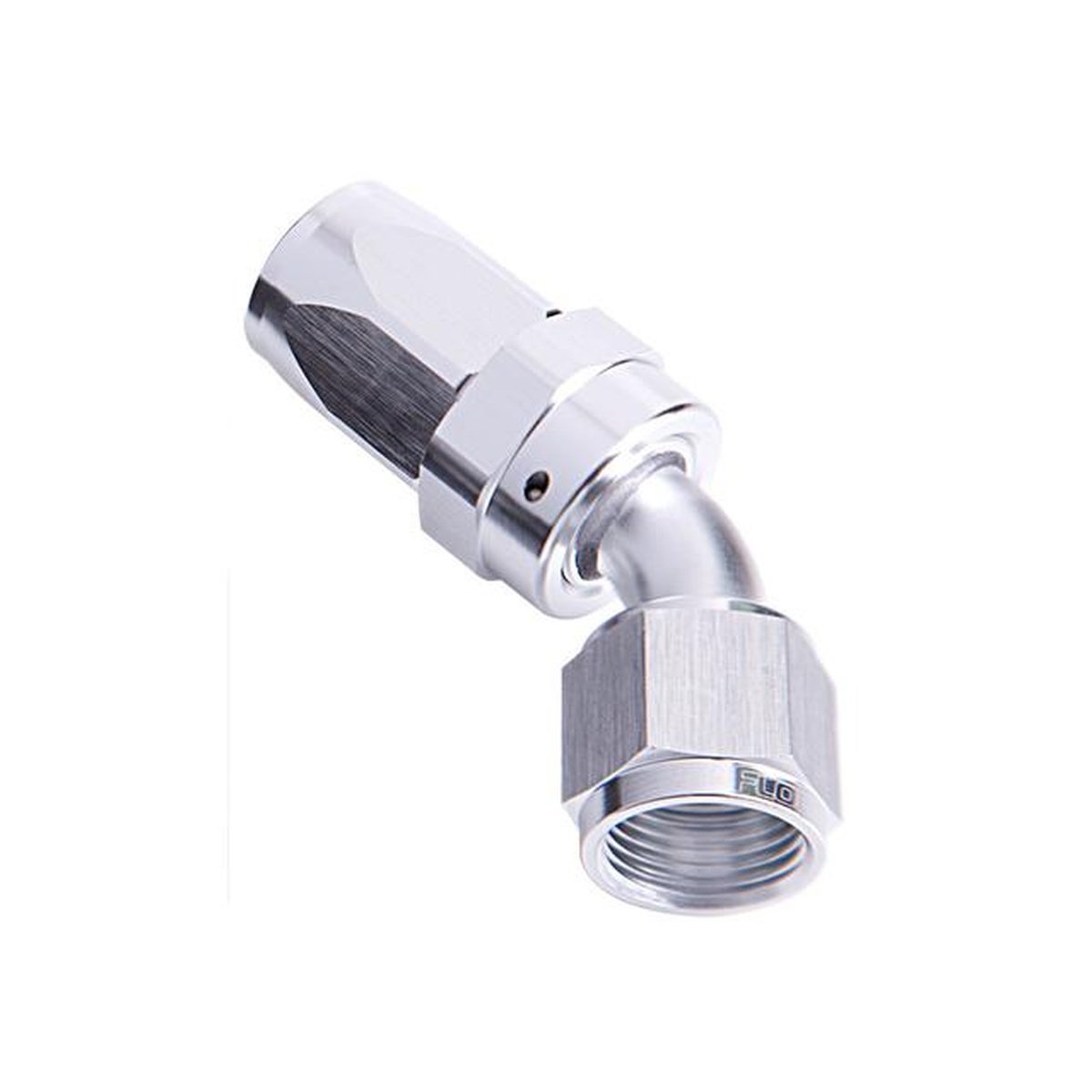 Aeroflow AF102-08S -8AN Taper Series 45 Degree Hose End Silver AF102-08S