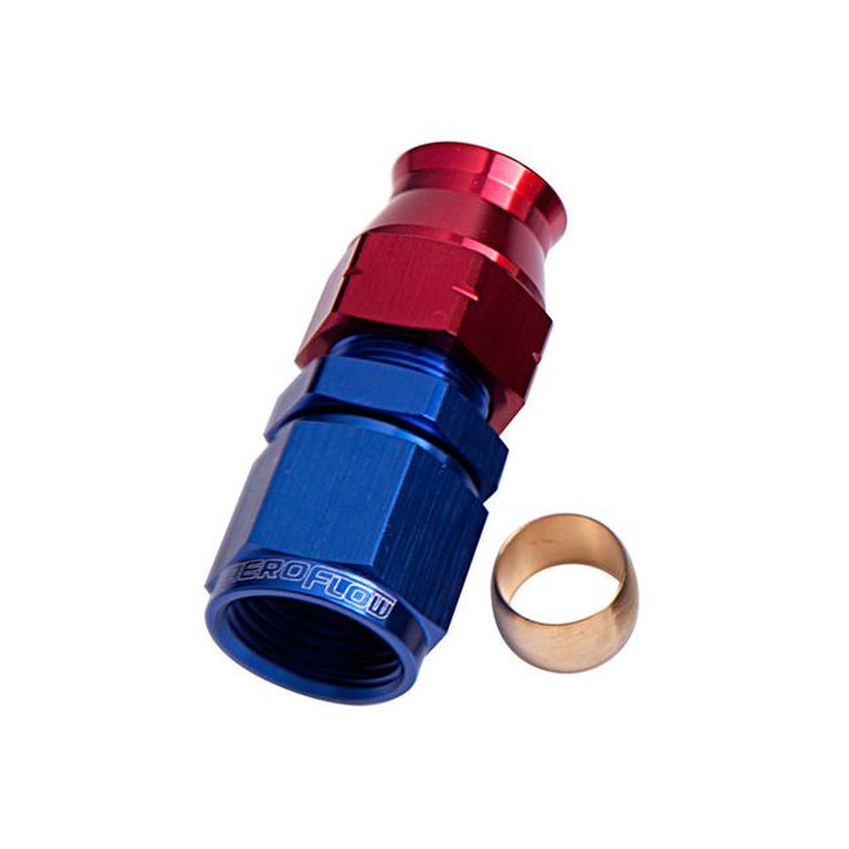 Aeroflow AF109-04 1/4" Hard Line To -4AN Female Adapter Blue W/ Olive