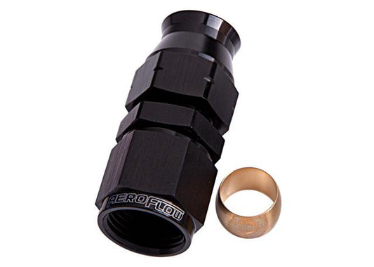 Aeroflow AF109-05BLK 5/16" Hard Line To -6AN Female Adapter Black W/ Olive
