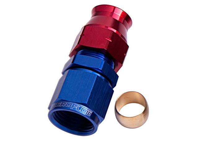 Aeroflow AF109-06 3/8" Hard Line To -6AN Female Adapter Blue W/ Olive