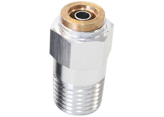 Aeroflow AF121-02S 1/8" Npt Straight To 3/16" 120Series Nylon Silver Fitting