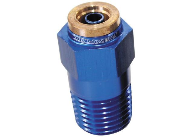 Aeroflow AF121-04-02 1/8" Npt Straight To 1/4" 120 Series Nylon Blue Fitting