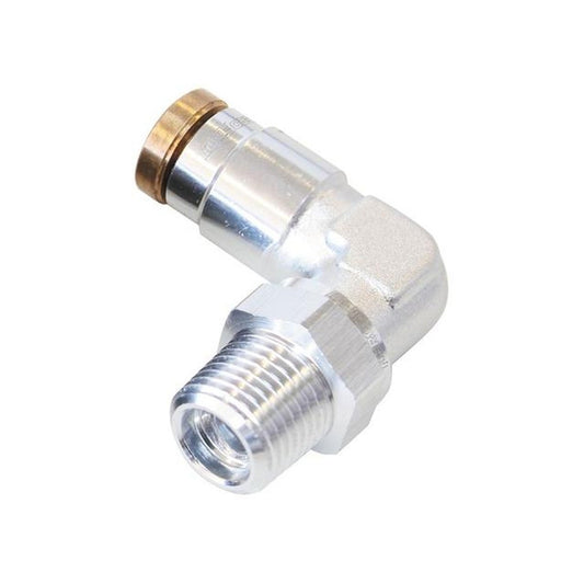 Aeroflow AF123-04-02S 1/8" Npt 90Degree To 1/4" 120 Series Nylon Silver Fitting