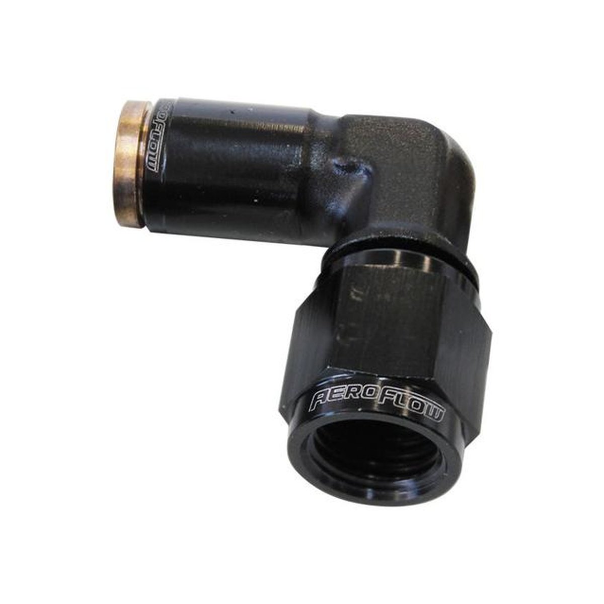 Aeroflow AF123-03-02BLK -3AN Female 90Degree To 3/16"120 Series Black Nylon Fitting