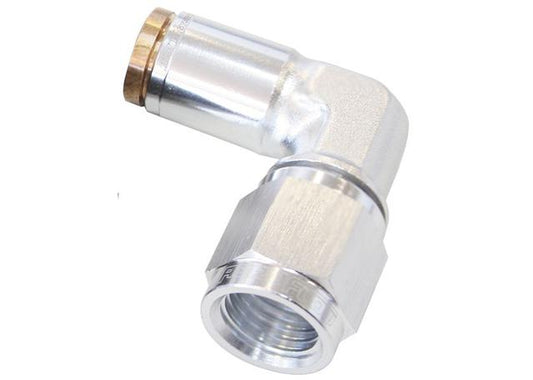 Aeroflow AF123-04-04S -4AN Female 90Degree To 1/4" 120 Series Silver Nylon Fitting
