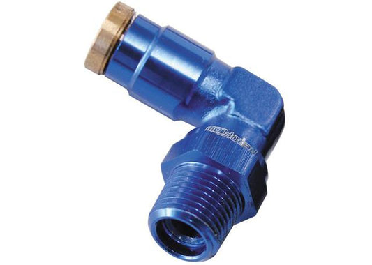 Aeroflow AF123-04 1/4" Npt 90Degree To 1/4" 120 Series Nylon Blue Fitting