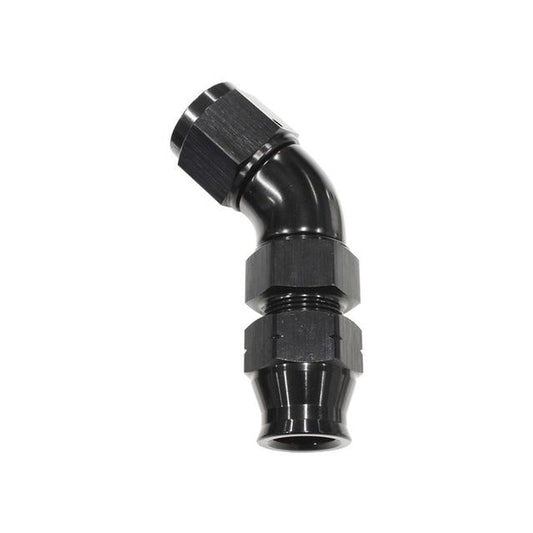 Aeroflow AF129-06BLK 3/8" Tube 45Deg Female -6AN Black Swivel Nut With Olive