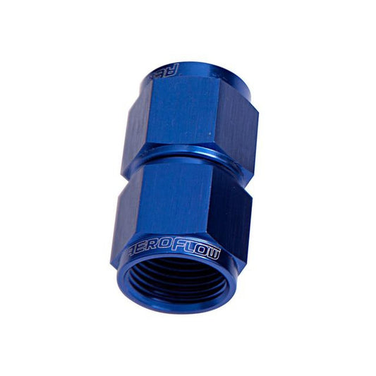 Aeroflow AF131-08 Straight Female Flare -8AN Blue Swivel Coupler