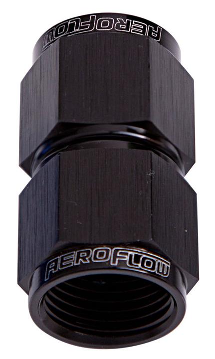 Aeroflow AF131-08BLK Straight Female Flare -8AN Black Swivel Coupler