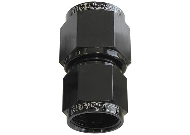 Aeroflow AF131-10-12BLK Swivel Coupler Reducer -12AN To -10AN Black Female Coupler
