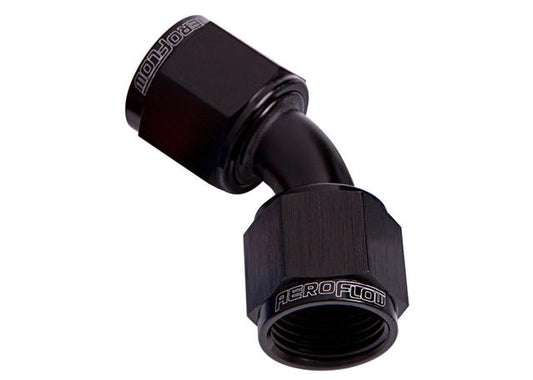 Aeroflow AF132-06BLK 45Deg Female Flare -6AN Black Swivel Union