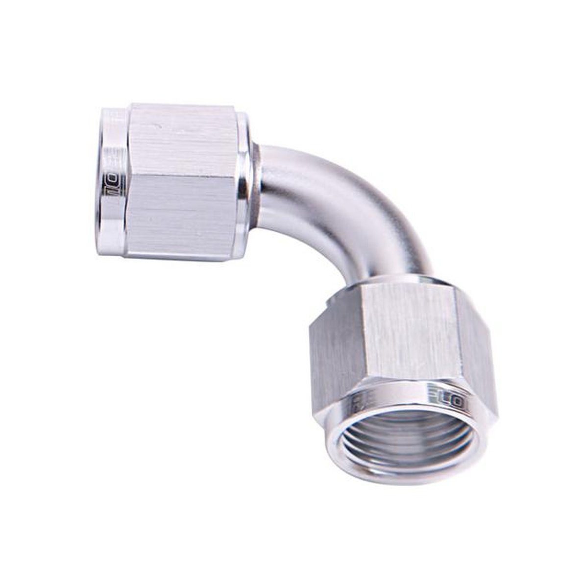 Aeroflow AF133-06S 90Deg Female Flare -6AN Silver Swivel Union