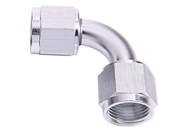 Aeroflow AF133-12S 90Deg Female Flare -12AN Silver Swivel Union