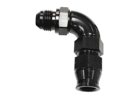 Aeroflow AF137-10BLK 5/8" Tube 90Deg Male -10AN Black Swivel Nut With Olive