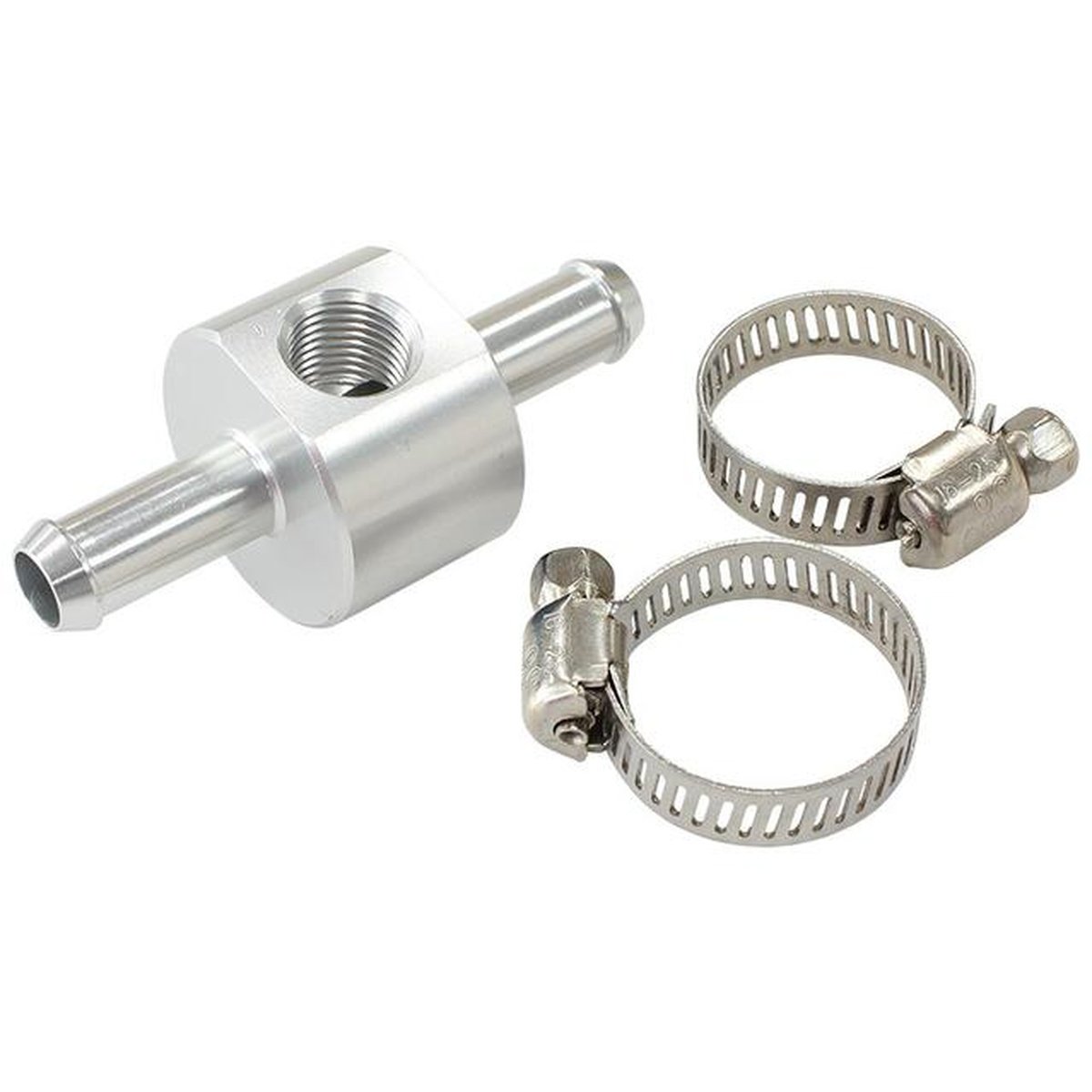 Aeroflow AF138-06S 3/8" Barb With 1/8" Port Adapter Silver Straight