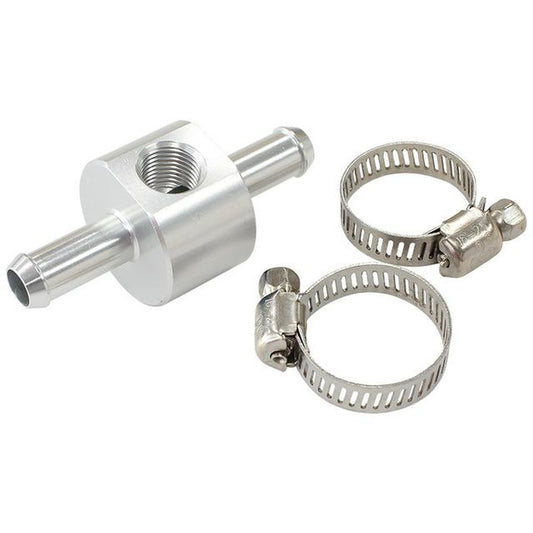 Aeroflow AF138-06S 3/8" Barb With 1/8" Port Adapter Silver Straight