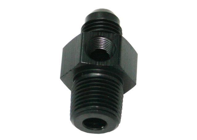 Aeroflow AF139-06-04BLK Male 1/4"Npt To -6AN 1/8" Port Black 1/4" To -6AN 1/8" Port