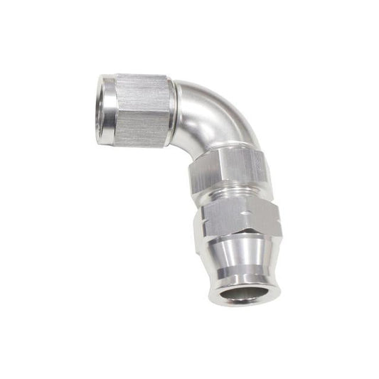 Aeroflow AF139-06S 3/8" Tube 90Deg Female -6AN Silver Swivel Nut With Olive