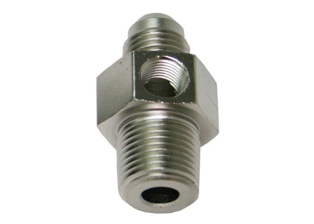 Aeroflow AF139-08-06S Male 3/8"Npt To -8AN 1/8" Port Silver 3/8" To -8AN 1/8" Port