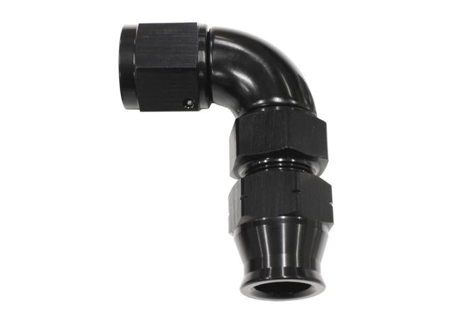 Aeroflow AF139-10BLK 5/8" Tube 90Deg Female -10AN Black Swivel Nut With Olive