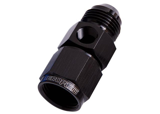 Aeroflow AF140-03BLK Straight Female - Male -3AN Black With 1/8" Npt Port