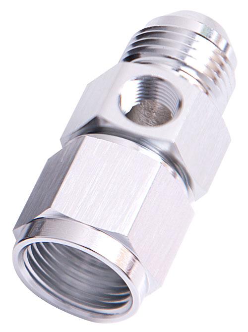 Aeroflow AF140-06S Straight Female - Male -6AN Silver With 1/8" Npt Port