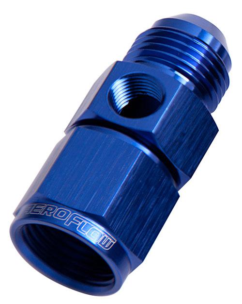 Aeroflow AF140-08 Straight Female - Male -8AN Blue With 1/8" Npt Port