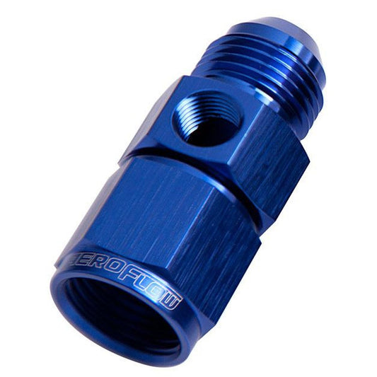 Aeroflow AF140-06 Straight Female - Male -6AN Blue With 1/8" Npt Port