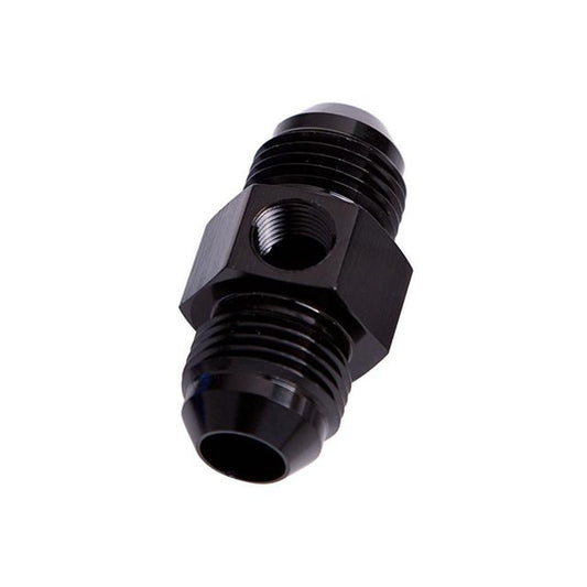 Aeroflow AF141-16BLK Straight Male - Male -16AN Black With 1/8" Npt Port