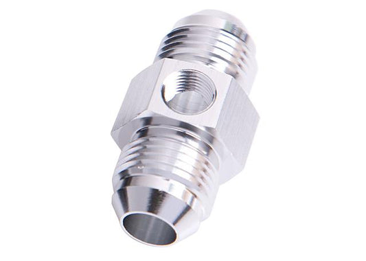 Aeroflow AF141-16S Straight Male - Male -16AN Silver With 1/8" Npt Port