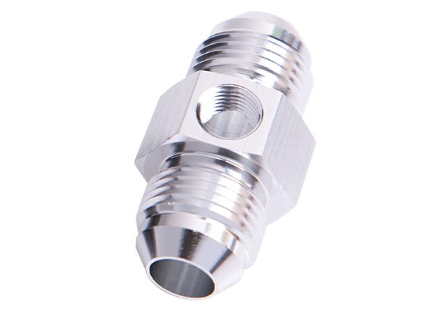Aeroflow AF141-16S Straight Male - Male -16AN Silver With 1/8" Npt Port