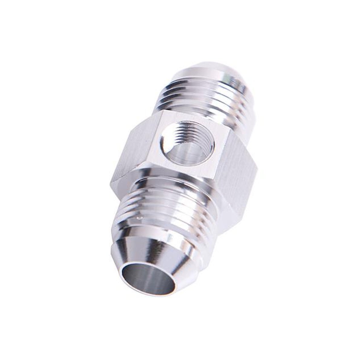 Aeroflow AF141-06S Straight Male - Male -6AN Silver With 1/8" Npt Port