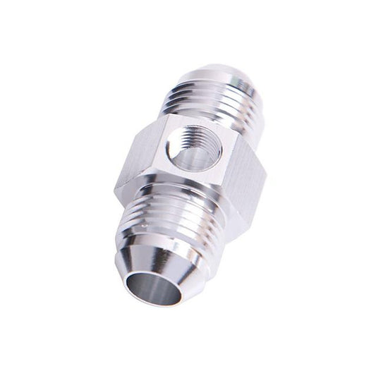 Aeroflow AF141-06S Straight Male - Male -6AN Silver With 1/8" Npt Port