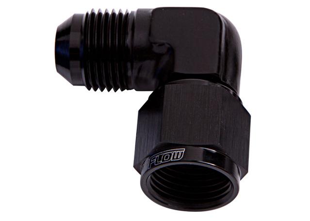 Aeroflow AF143-16BLK 90Deg Female - Male -16AN Black Swivel Nut