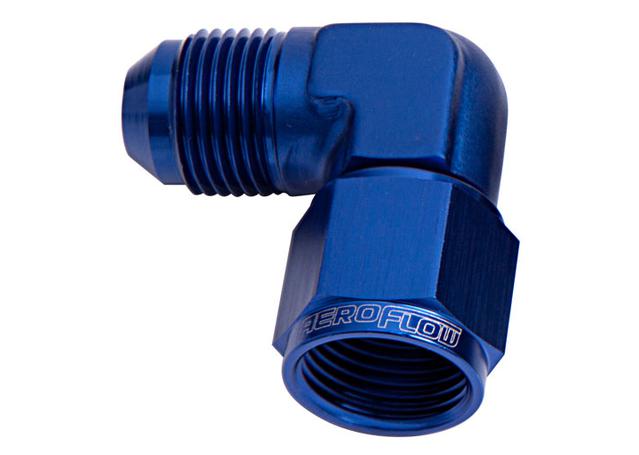 Aeroflow AF143-08 90Deg Female - Male -8AN Blue Swivel Nut
