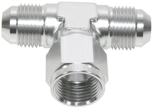 Aeroflow AF144-12S AN Tee -12AN Female Nut Silver Swivel Nut On Side AF144-12S