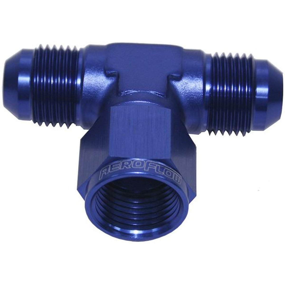 Aeroflow AF144-10 AN Tee -10AN Female Nut Blue Swivel Nut On Side AF144-10