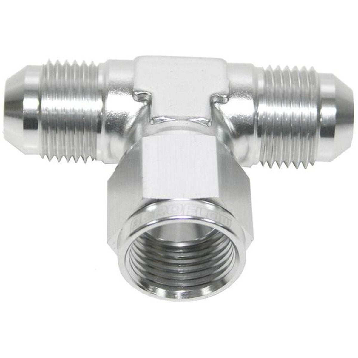 Aeroflow AF144-08S AN Tee -8AN Female Nut Silver Swivel Nut On Side AF144-08S