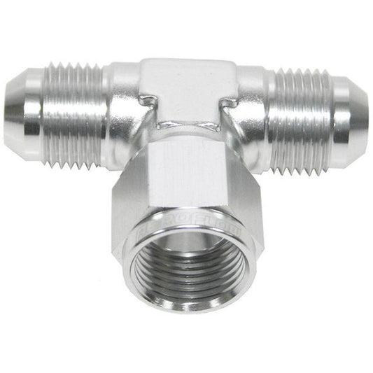 Aeroflow AF144-08S AN Tee -8AN Female Nut Silver Swivel Nut On Side AF144-08S